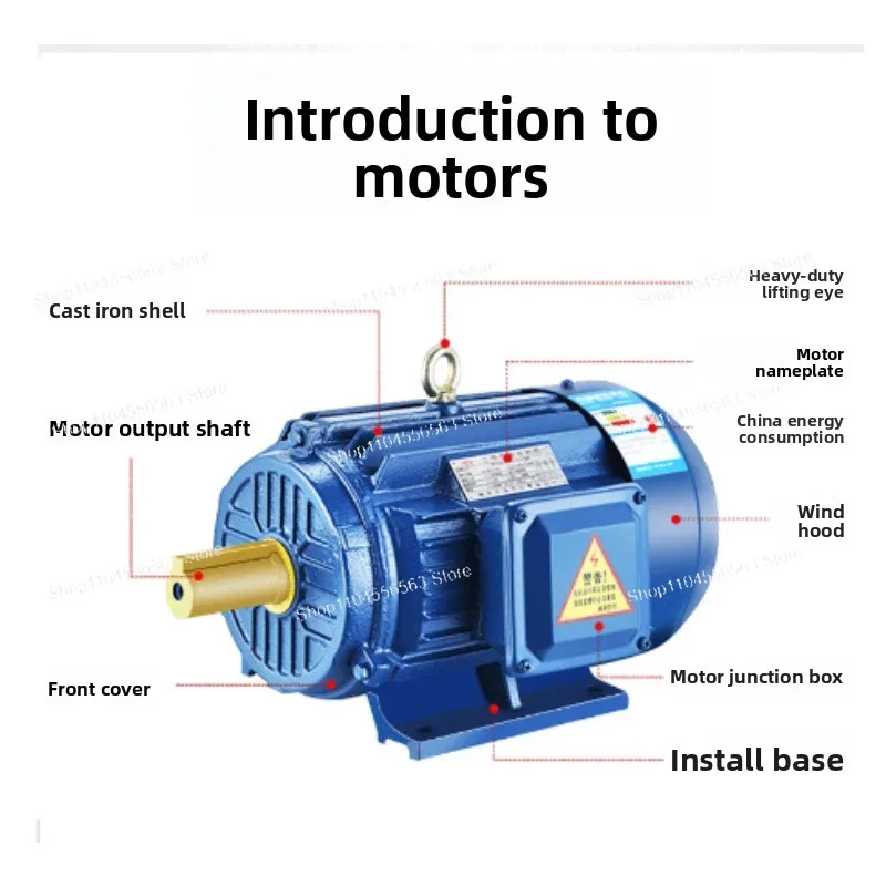 Three-Phase Asynchronous Motor (All-Copper) – 0.55KW to 7.5KW Multi-Power Choices