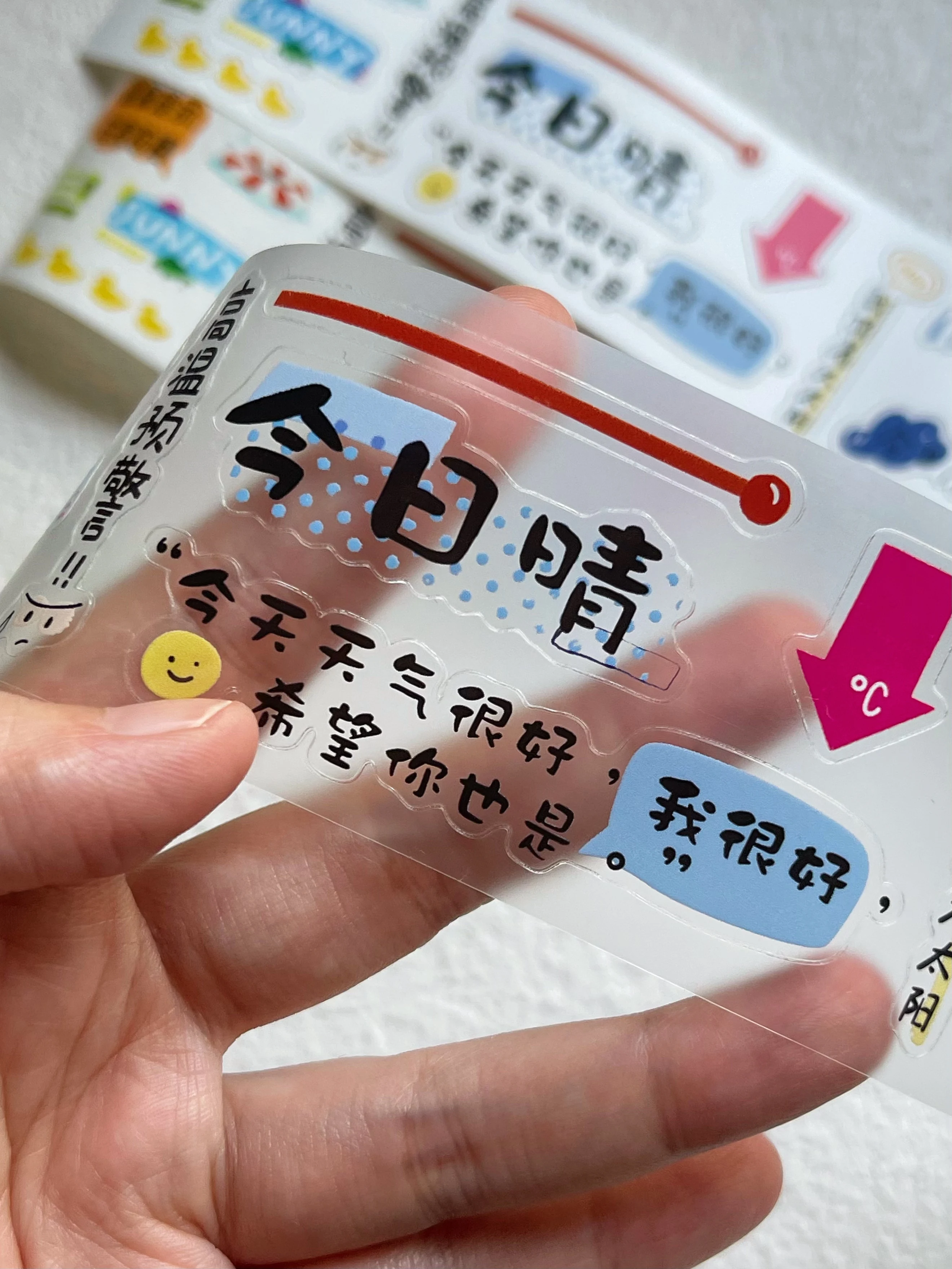 Xiami Original Weather Report Text Element Washi Tape Washi Paper Matte PET Synthetic Paper Full Roll for Journal Scrapbooking