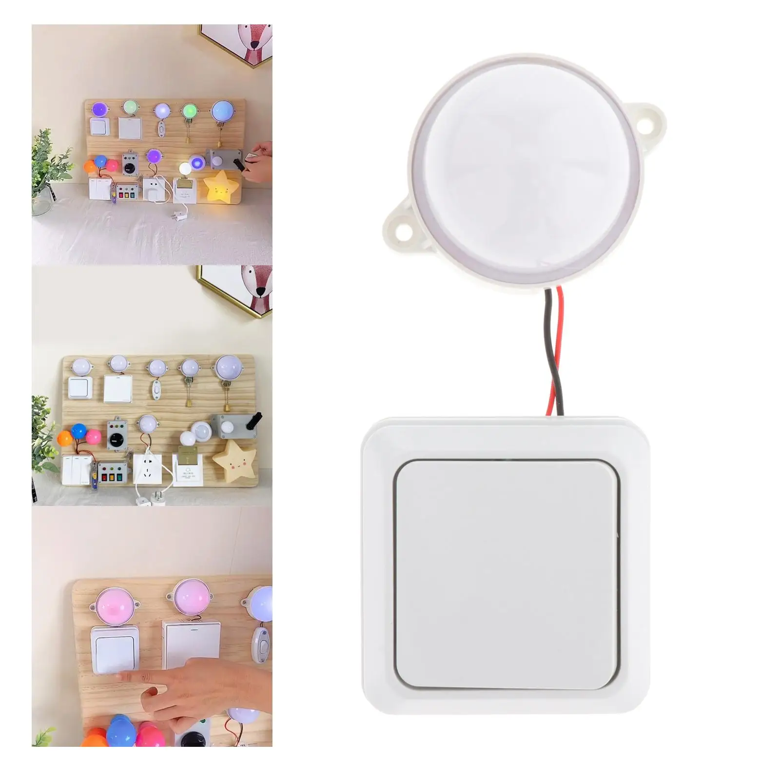 Montessori Educacional Sensorial Toy, Luz LED, Busy Board, DIY, Idade 3 +