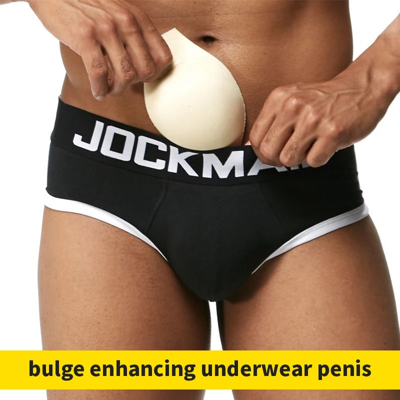 Brand Enhancing Mens Underwear Briefs Sexy Bulge Gay Penis pad Front + Back Magic buttocks Double Removable Push Up Cup