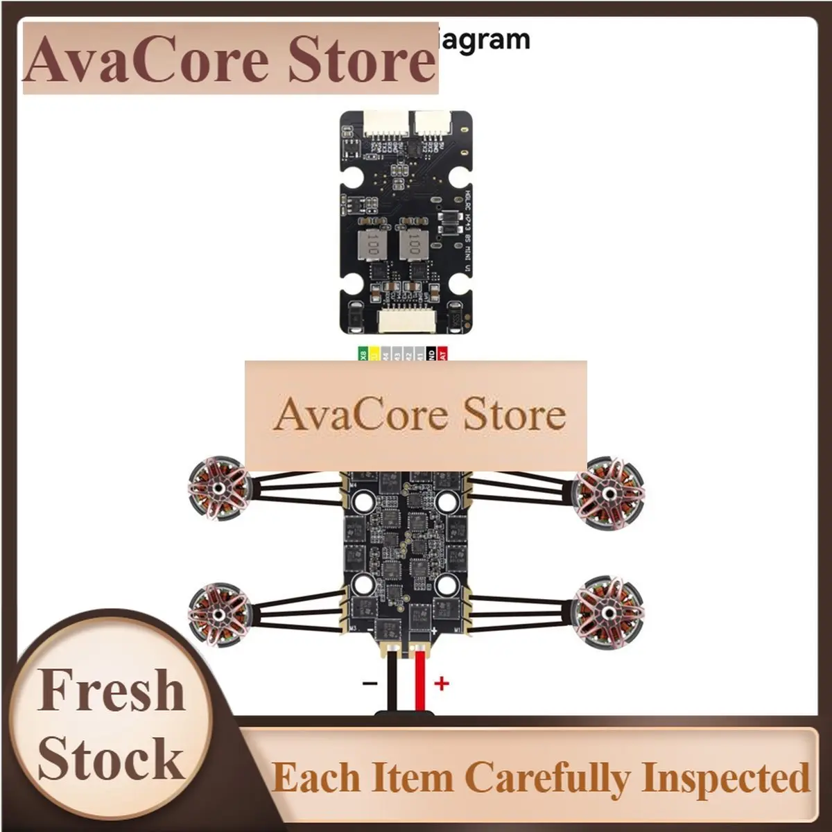 AvaCore New 60A 4IN1 BLHeli_S ESC 2-6S Supports DShot600/300 Protocol M-H-30 Firmware 20x20mm for FPV Racing Drone Nblade MAX Pa