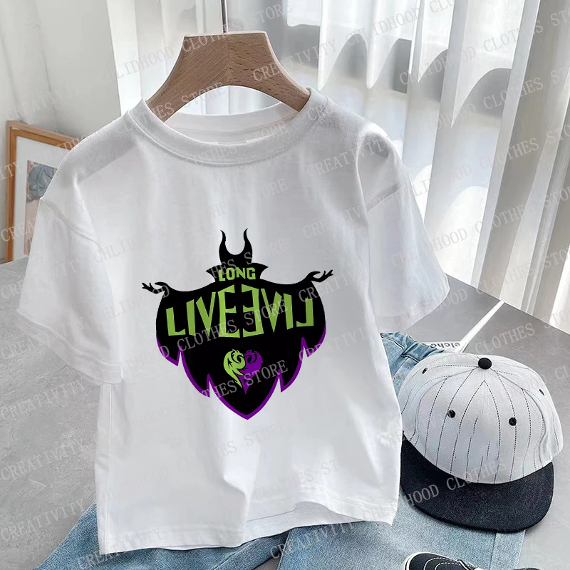 Descendants 3 T-shirt 2024 Disney Movie Children Kids Tee Shirts Top Summer Casual Clothes Short Sleeve Boutique Boy Girl Gifts