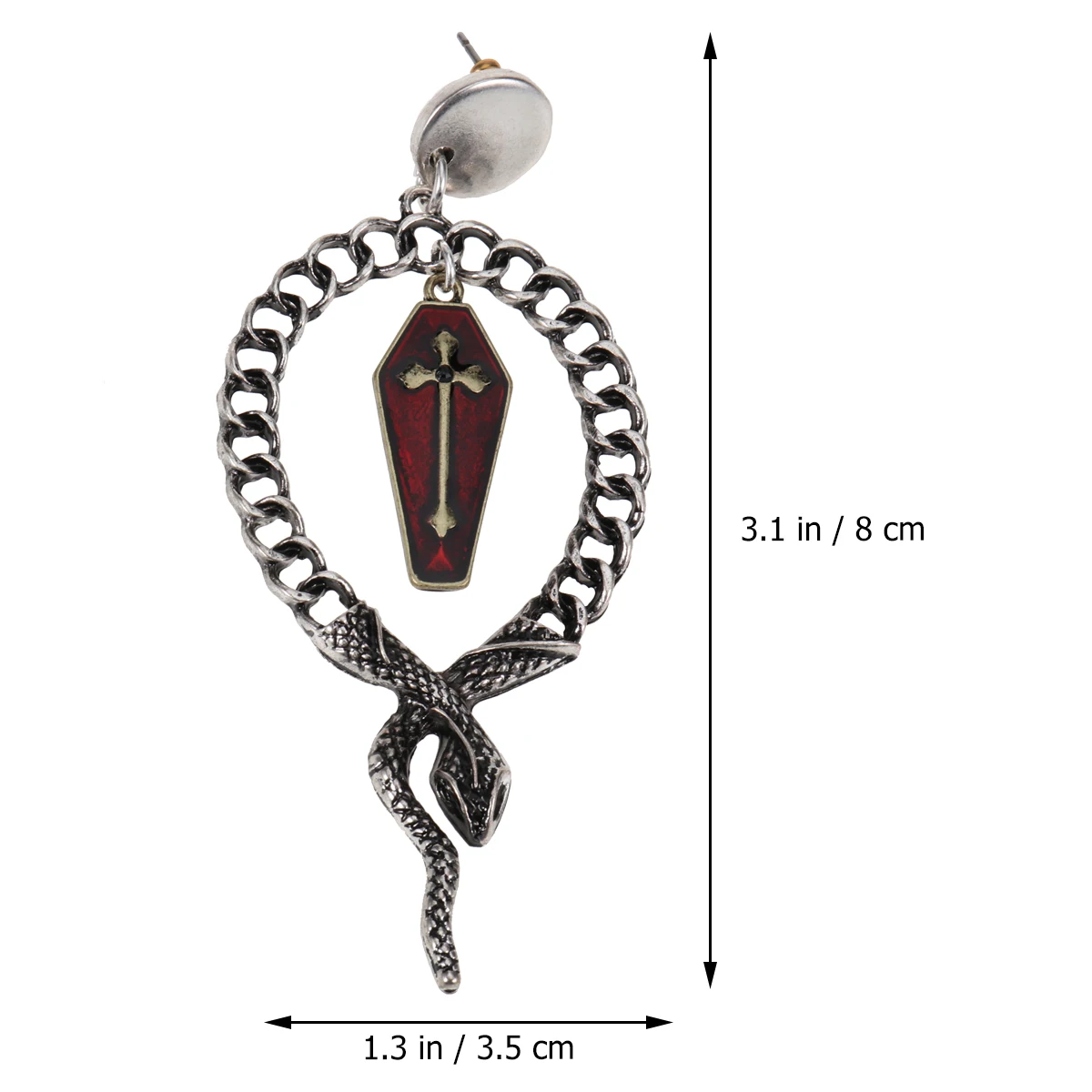 

Gothic Punk Stud Earrings Man Without Drilling Stainless Steel Piercing Clips Woman for Men Vintage Snake Wrapped Coffin Cuffs