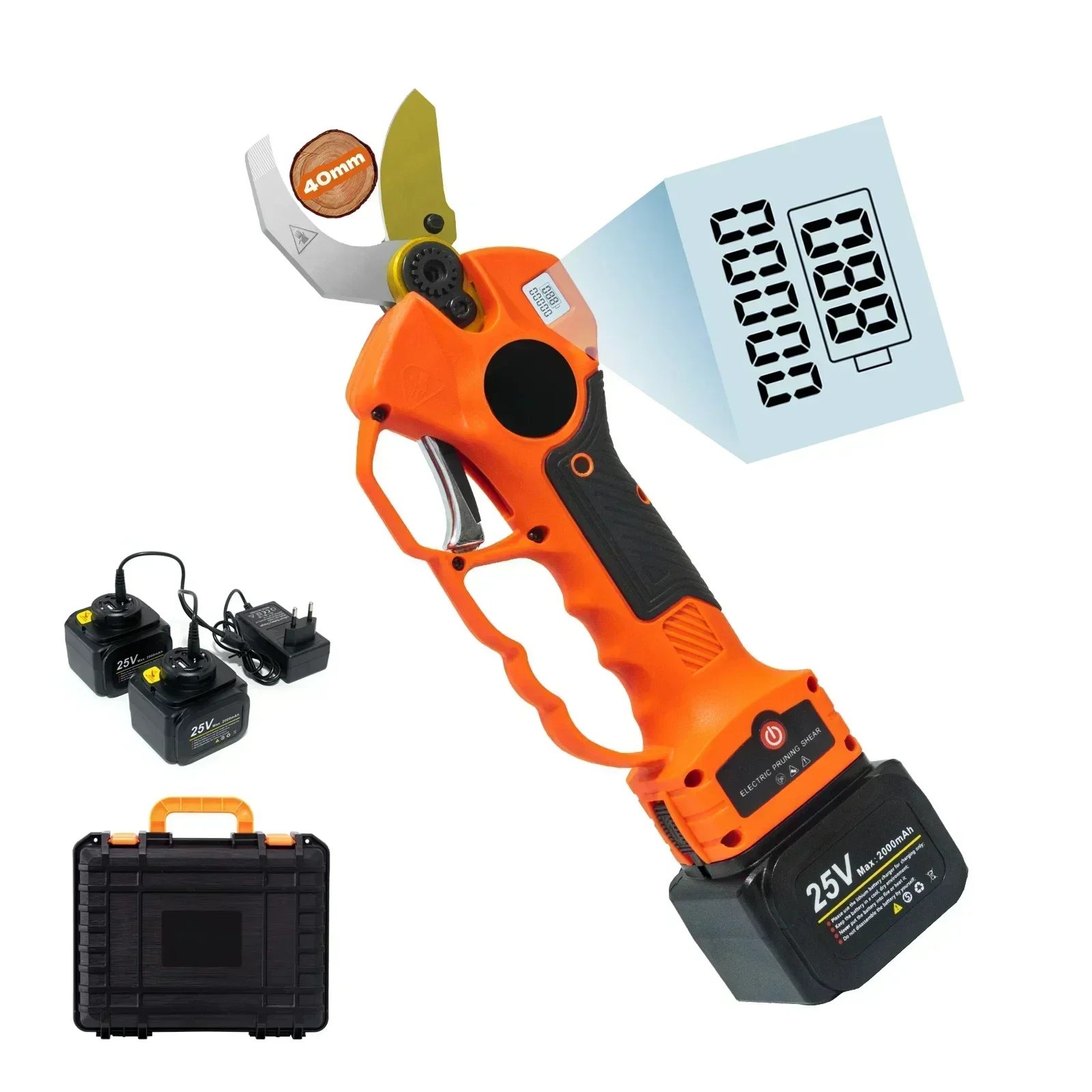 

For S840 40mm 25V Cordless Pruner Lithium-ion Pruning Shear Efficient Scissors Bonsai Electric Tree Branches Garden Tools