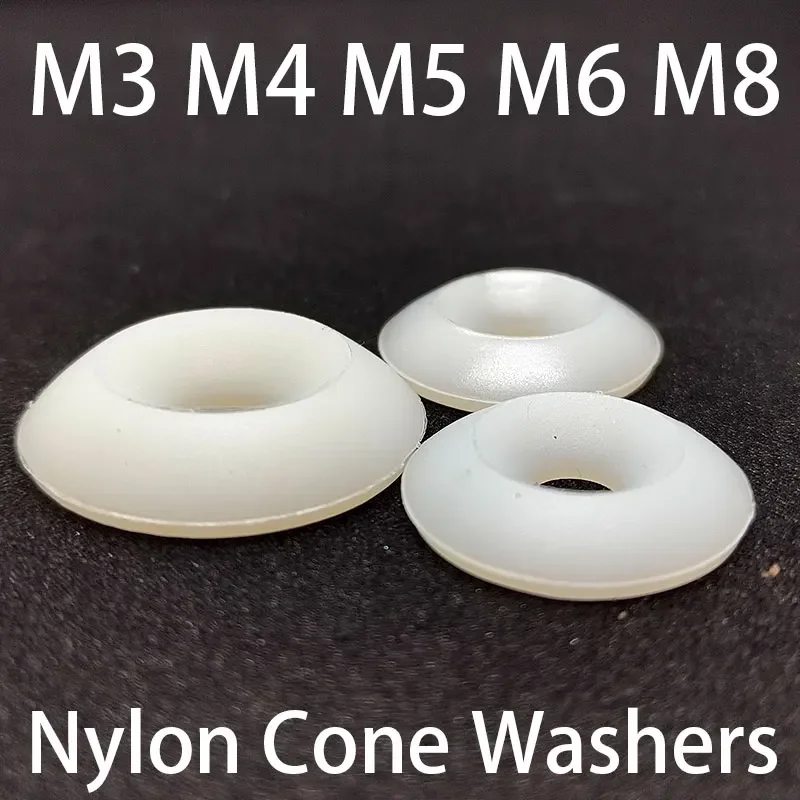 M3 M4 M5 M6 M8 Konischer Kegel, versenkte Nylon-Unterlegscheibe, feste Dichtung, konkav, konvex, konische Kegel-Isolierung, Kunststoff-Unterlegscheiben – Detail 1