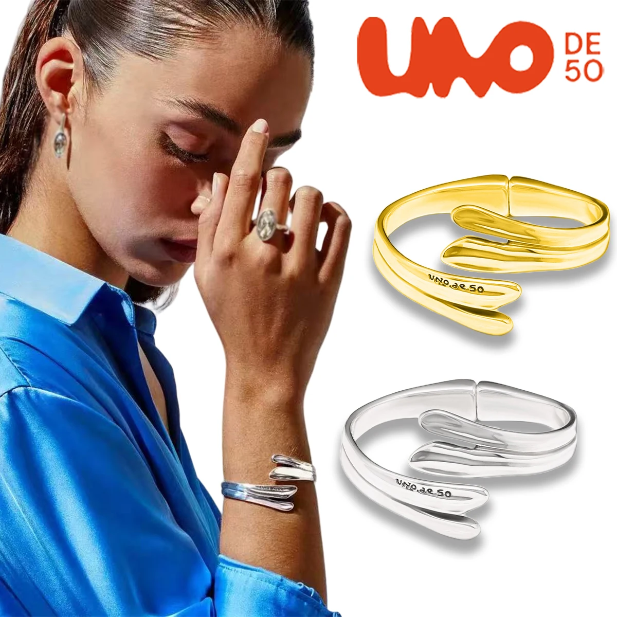 

UNODE50 Bracelet Geometric exquisite wings, feather shaped design, personalized high-end bracelet