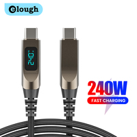 elough 240W Digital Display USB C to USB C Cable Zinc Alloy 5A Type C to Type C Cable Fast Charging for iPhone 15 16