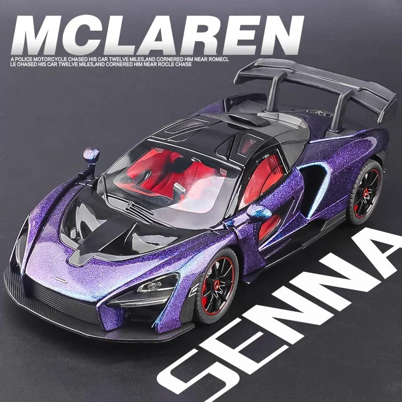 

1:24 Mclaren Senna, литая под давлением модель автомобиля из сплава металла, коллекция звуков и света, хобби, супер гоночная серия, праздничный подарок на день рождения для мальчика