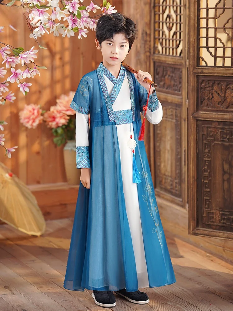 

Autumn New Hanfu Children's Costume Boy's Tang Suit National Learning Performance Outfit Children's Traditional Clothing