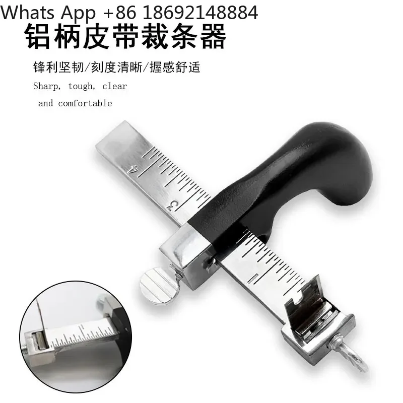 

Belt Cutter for DIY Handmade Leather Rope Slitting Adjustable Width Cutting Tool with Scale Made of Aluminum Alloy