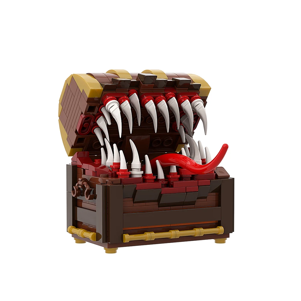 Mimic Treasure Chest Monster Bauset, legendäres Treasure Box Bausatz-Sammlungsmodell, STEM-Spielzeug für Spielfans, 329-teilig