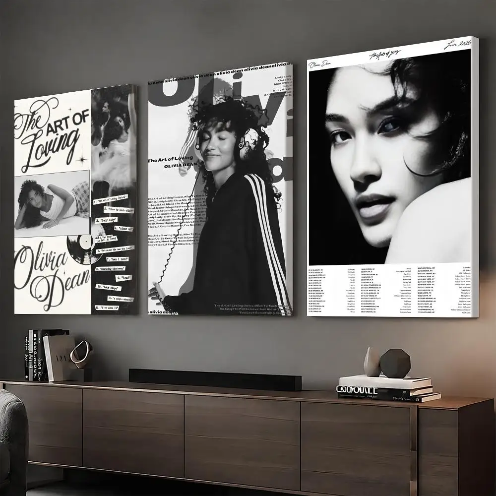 Singer O-Olivia Dean Framed Wall Painting Vintage Framed Wall Art Poster Canvas Elegant Home Decor Painting