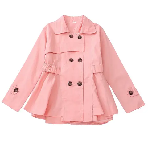 Chindren 긴팔 트렌치 코트, 어린이 캐주얼 바람막이, 더블 브레스트 여아, 가을 코트, 봄 가을 라펠 재킷