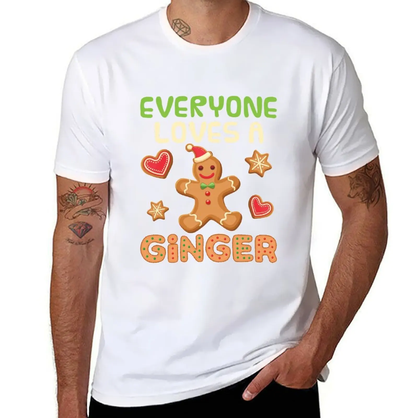Gingerbread Man Everyone Loves a Ginger T-Shirt mens graphic t shirts man t shirt luxury T-Shirt