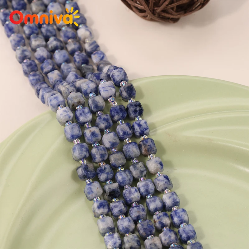 Faceted White Spot Orchid Natural stone Handmade beads DIY Woman Accessories charm Bracelets For Making 15'' Wholesale 6/8/10MM