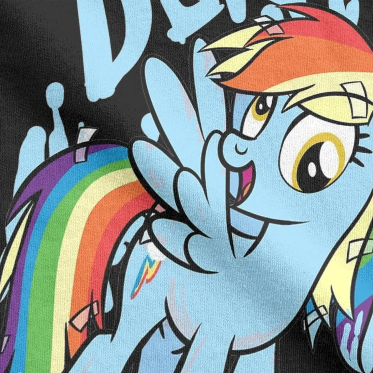 Men T-Shirt Derpy Dash Mlp Novelty Pure Cotton Tees Short Sleeve T Shirts Crew Neck Clothing Summer