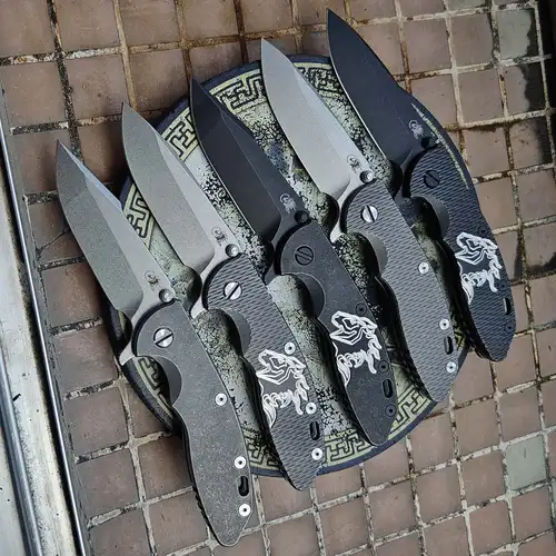 JUFULE Hinderer XM18 60 HRC N690 티타늄 핸들 세라믹 베어링, 전술 포켓 캠핑 사냥 야외 접이식 나이프 EDC 도구