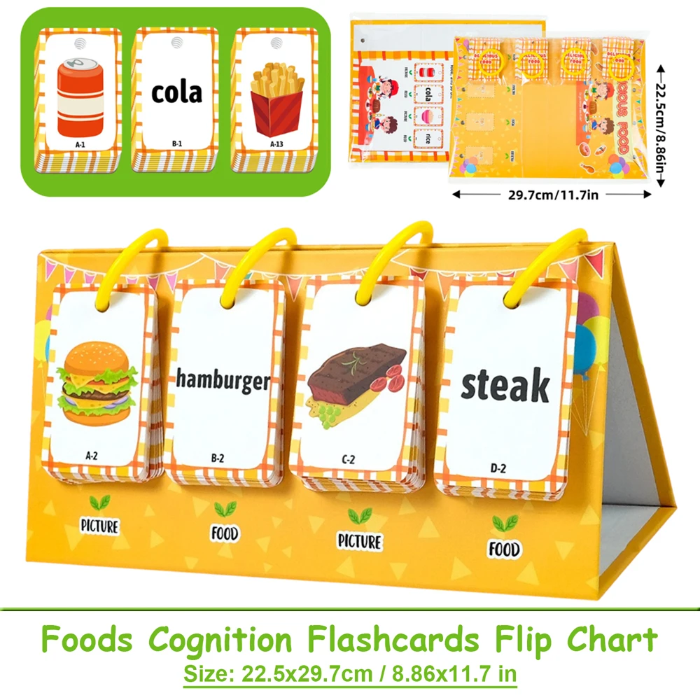 Baby Food Age - 92Pcs Food Vocabulary Flash Cards for