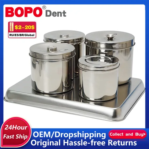 Caja Dental de acero inoxidable de 8/9/10/cm, soporte de desinfección, tarro, bola de algodón, gasa, vendaje de enfermería, bandeja esterilizadora de tampón