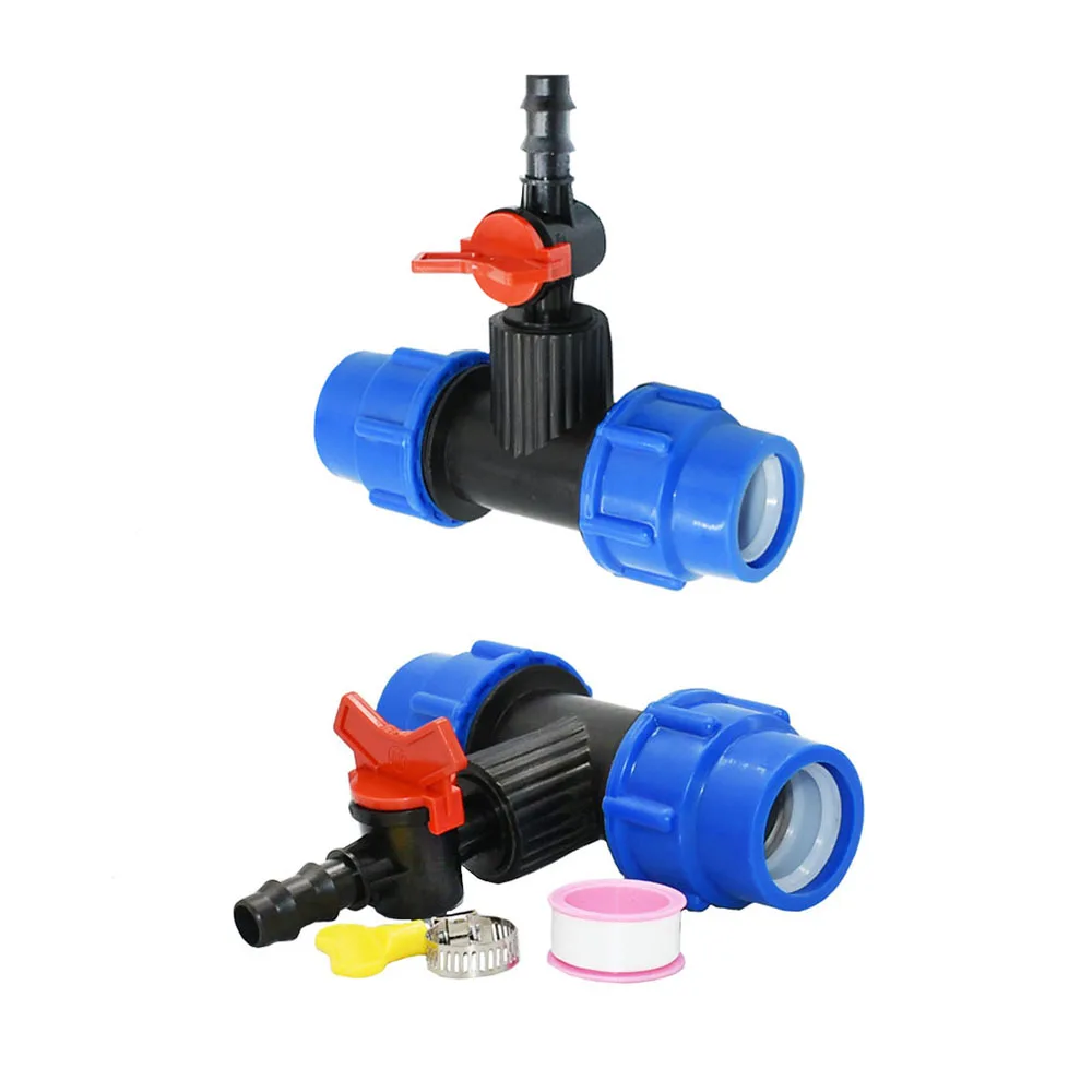 25mm 32mm to 16mm PE Pipe Quick Connector Tee Hose Water Splitter T-type Reducing Garden Farm Irrigation Hose Fitting