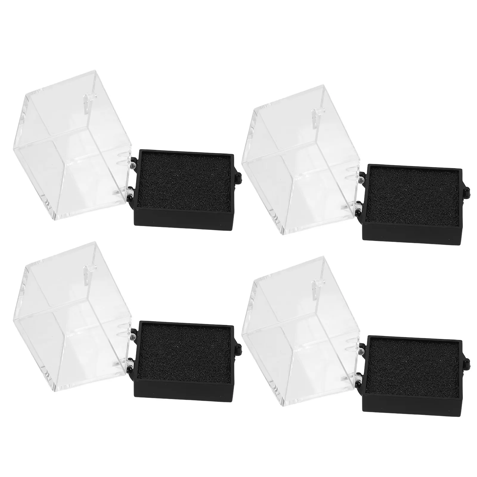 4Pcs Square Transparent Rock Collection Box Multifunctional Storage Case for Crystal Mineral Specimens Gemstone Jewelry Shell
