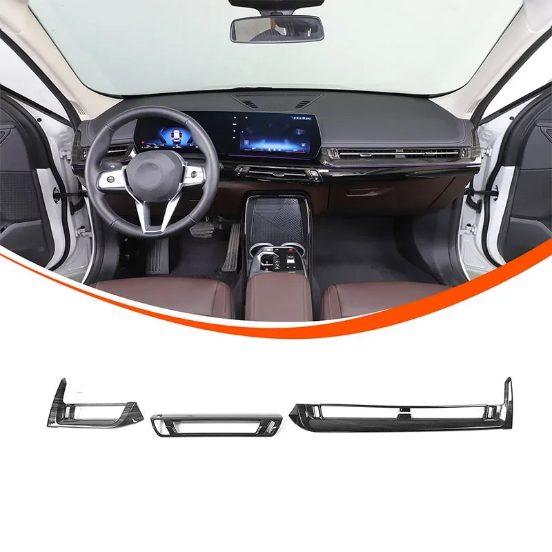 

Для BMW X1 IX1 U10 U11 2023-24 АБС-пластик черное дерево зернистость Автомобильный Центральный контроль элемент воздуха Наклейка Автомобильные аксессуары