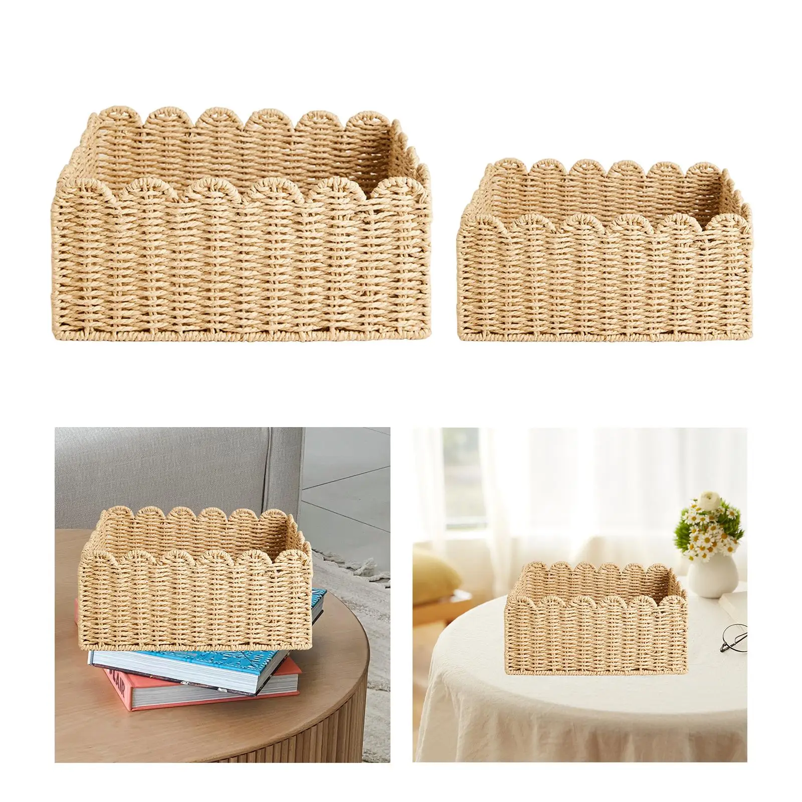 

Корзина для хранения бумажной веревки, корзина для сервировки еды, домашний декор, настольный органайзер для мелочей для фруктов, одежды, закусок, напитков, столешница