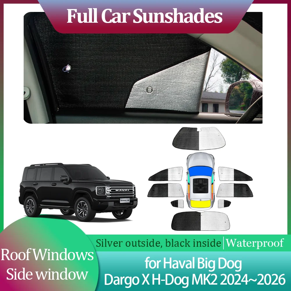 Солнцезащитные козырьки для Haval Big Dog Dargo X H-Dog MK2 2024 ~ 2026, боковая занавеска на лобовое стекло, солнцезащитный козырек на крыше, аксессуары