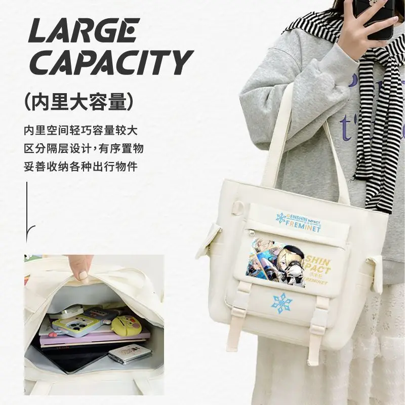حقيبة يد Genshin Impact بكتف واحد من Funina كارتونية خفيفة الوزن للأولاد والبنات والطلاب في المدارس المتوسطة والثانوية متعددة الطبقات #6
