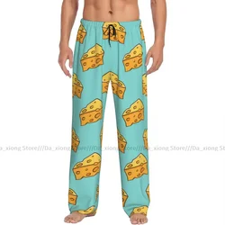 Men Sleep Bottoms Male Lounge Trousers Men's Triangle Cheese Delicious Pajama Pants