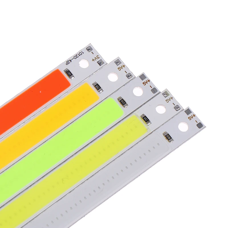 120x10mm 3V 5V LED Bulb COB Strip Chip On Board Warm/Cold White/Blue/Red/Green 5W LED Lights For COB Work Lamps Decoration Light