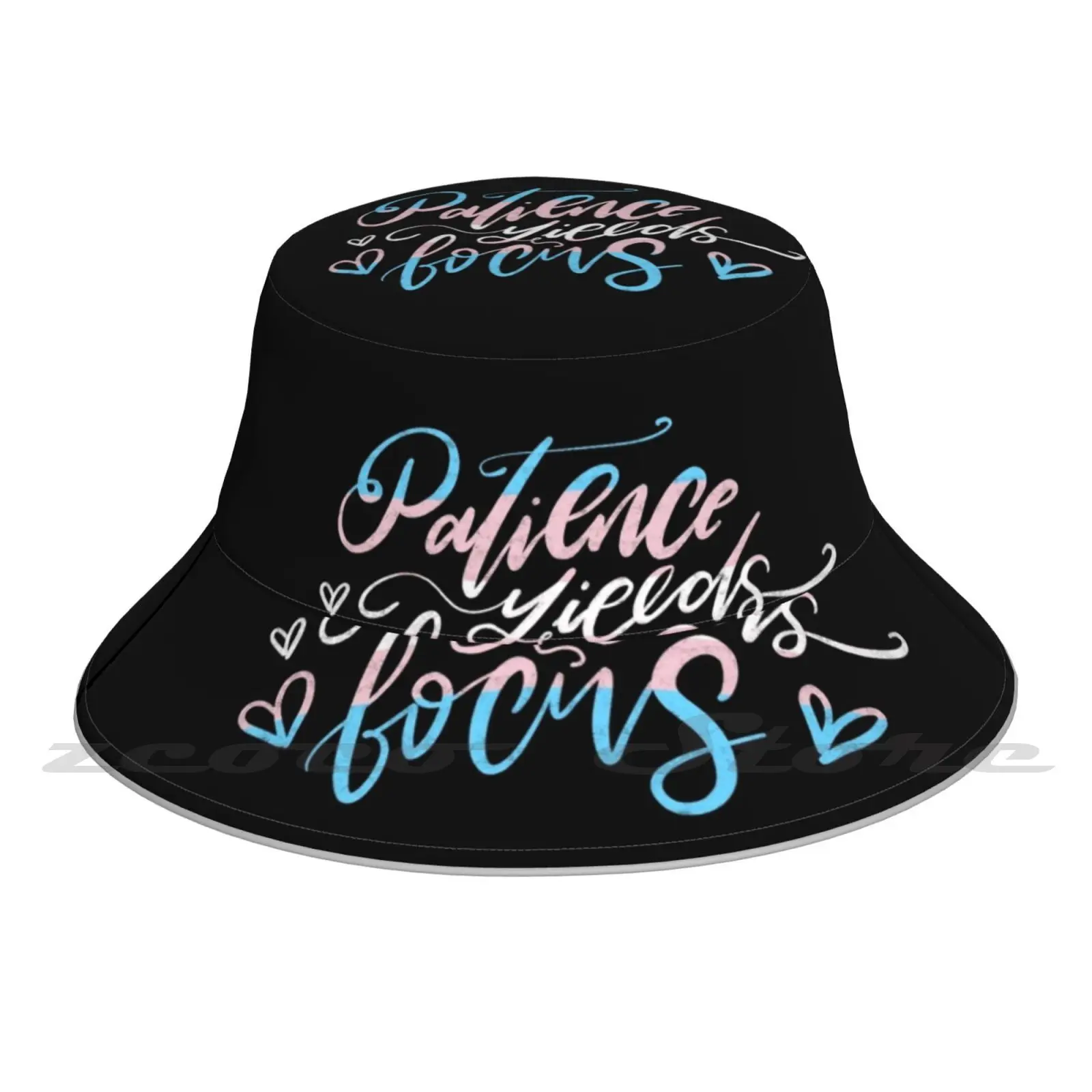 Patience Yields Trans Flag Bucket Hat Fashion Soft Personalized Pattern Gift Cap Sheith Sheith Voltron Vld Keith Shiro Voltron