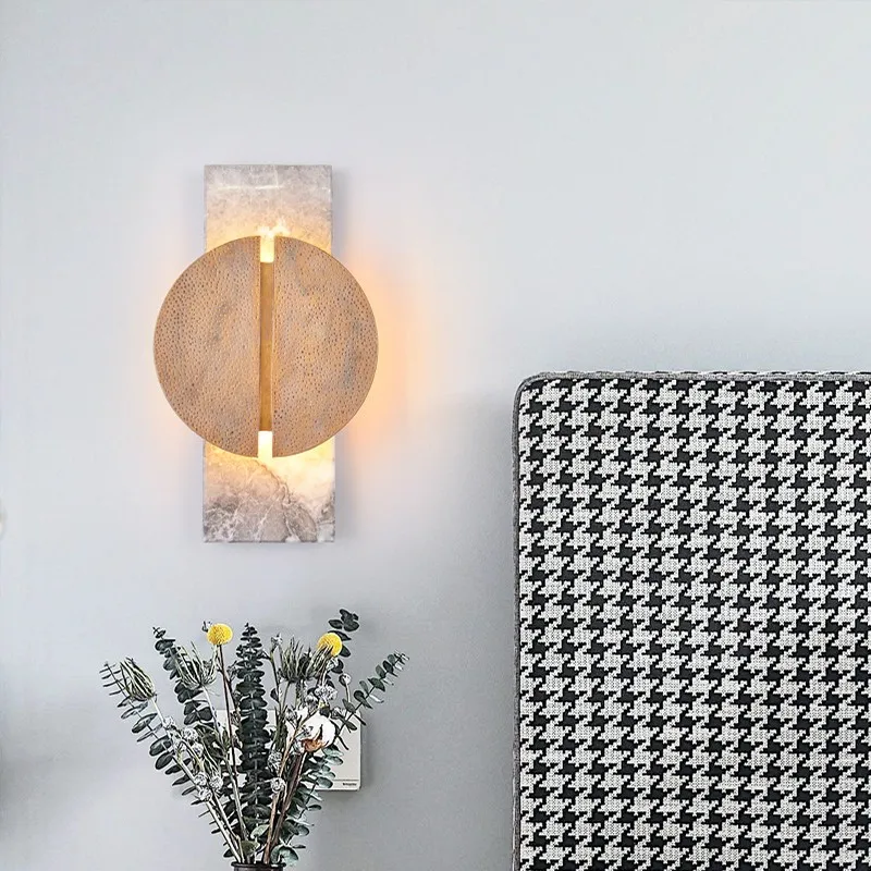 

Marble wall light LED vintage lamps Foyer Hall Bedside Stairs Wall Sconce Nordic Atmosphere Lamp Decoration dining room lights