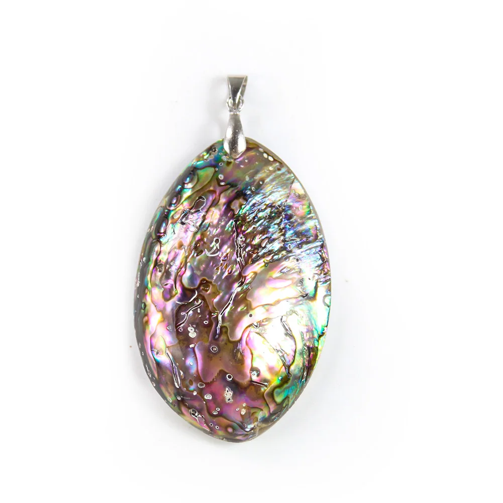 Natural Double Sided Abalone Shell Pendants Necklace Earring Colorful Mother of Pearl Shell DIY Shells for Jewelry Making