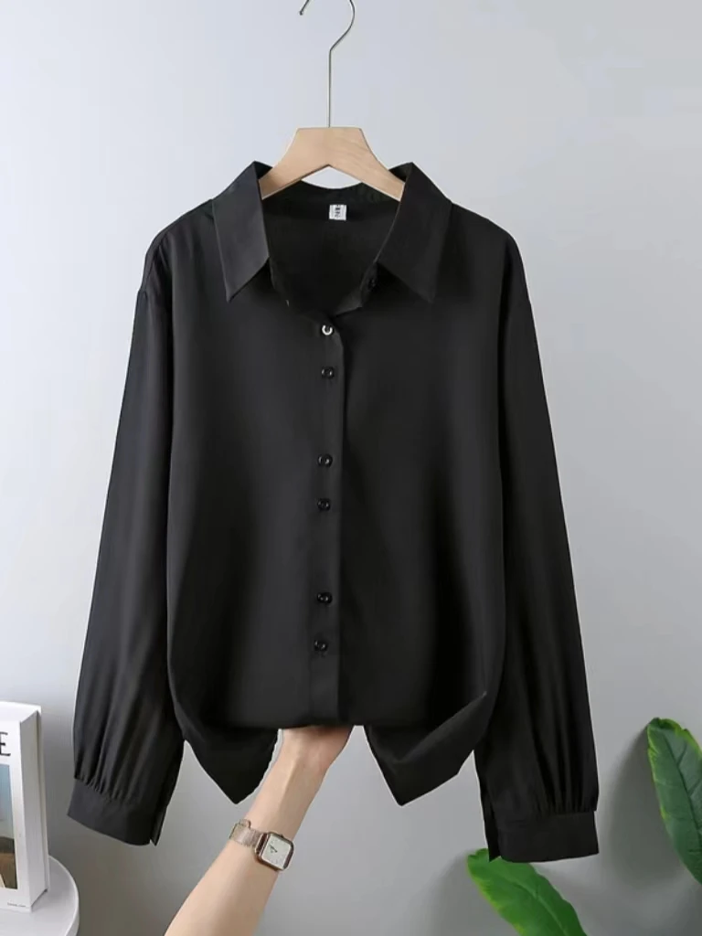 Ele Long Sve Damen Chiffon Irt Commute Profional Formal White Top Frühling Herbst Korean Sle Base Layer Top