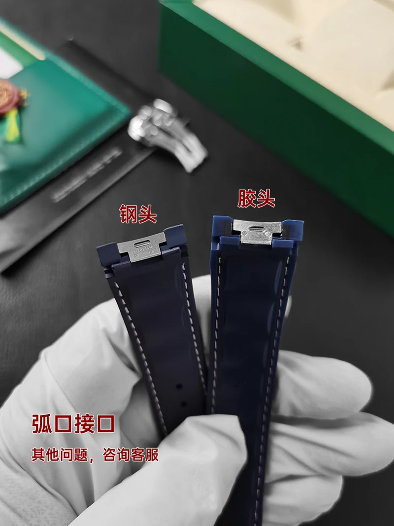 FUYIJIA Custom O-MEGA SEAMASTER 150 Original Watchbands 20MM 21MM Concave Interface Fluororubber Strap Folding Buckle Wristband