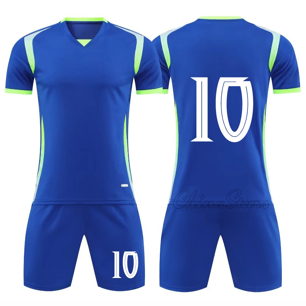 Men Football Jersey Boys Girls Short Sleeve Soccer Uniform Set Professional Throwback Jersey Breathable Women Football Uniforms