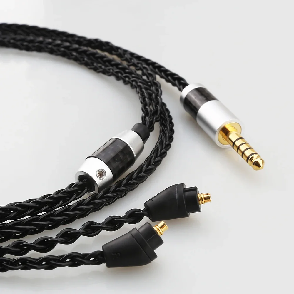 High Quality HIFI 8 Core Silver Plated Black Earphone Cable For Sony XBA-H2 XBA-H3 XBA-Z5 xba-A3 xba-A2 Headphones