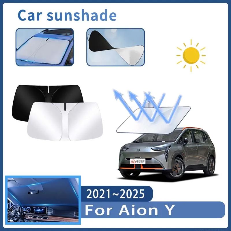 

Складной автомобильный солнцезащитный козырек для Aion Y 2021 ~ 2025 2022 2023, солнцезащитный козырек на лобовое стекло, теплоизоляция, летнее охлаждение, автоаксессуары