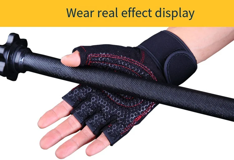 Gym Handschuhe für Männer Frauen Fitness Gewichtheben Armband Handschuhe Bodybuilding Training Sport Übung Radfahren Handschuh Stoßfest – Detail 7