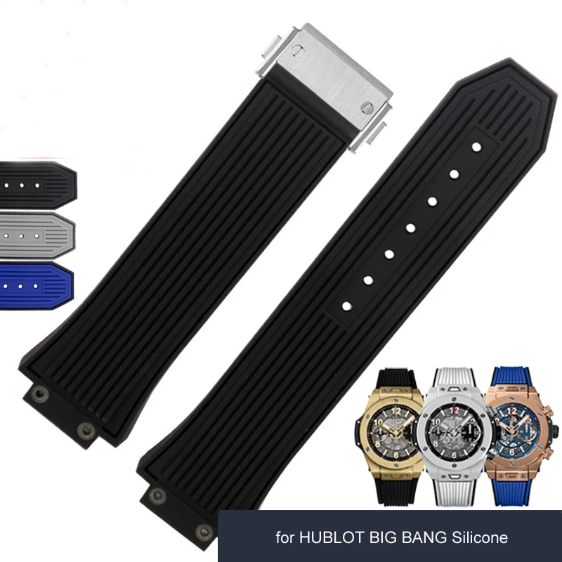 

Replace Silicone bands for HUBLOT BIG BANG Silicone Waterproof Watch Strap Watch Accessories Rubber Bracelet wristband 27*17mm