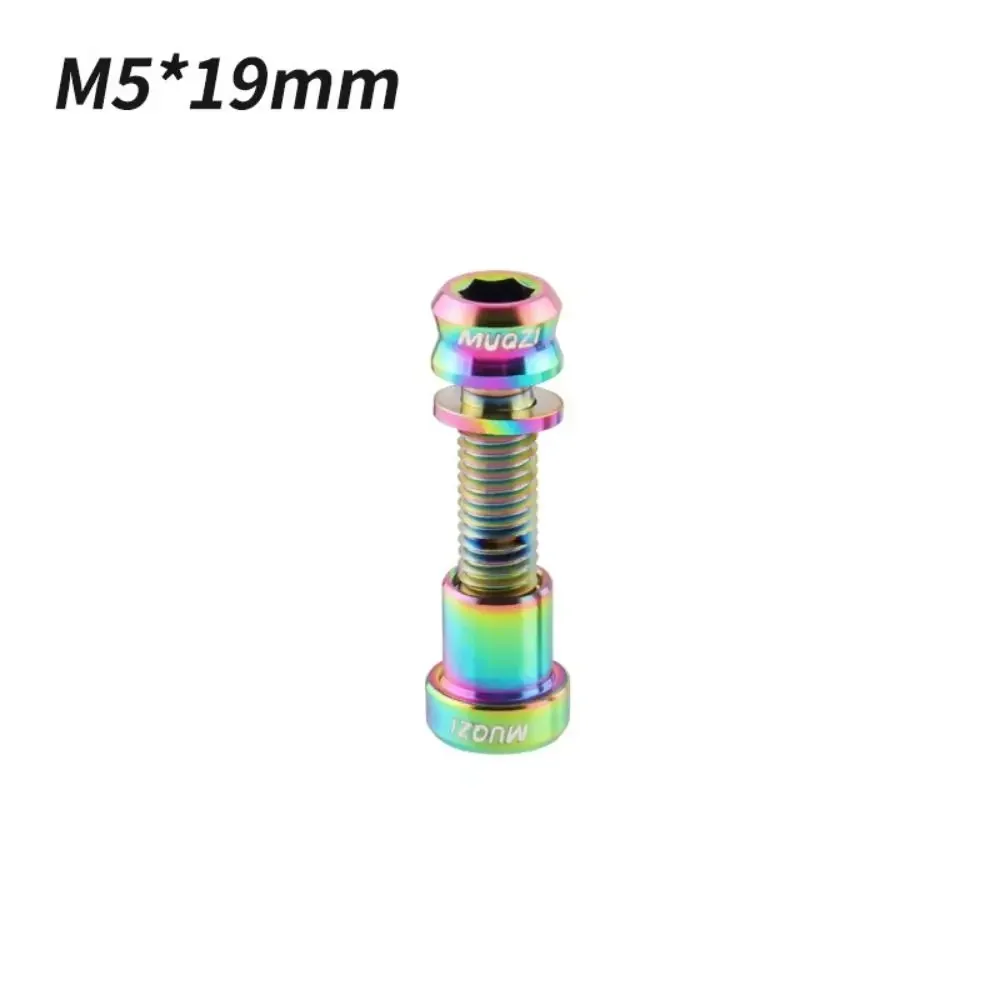 Aluminum Alloy Bicycle Stem Fixing Nut M5*17mm M5x19mm Bike Lock Screw Fastener Ti Bolts Fixing Bolts