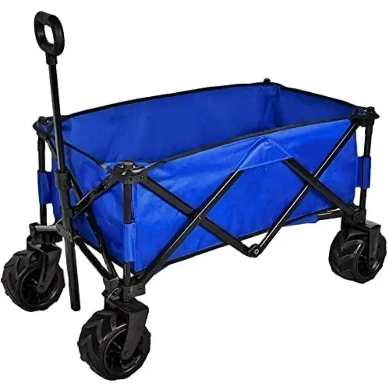 

Outdoor Garden Multifunctional Folding Camping Cart Double-deck Portable Beach Trolley Cart Camping Folding Wagon