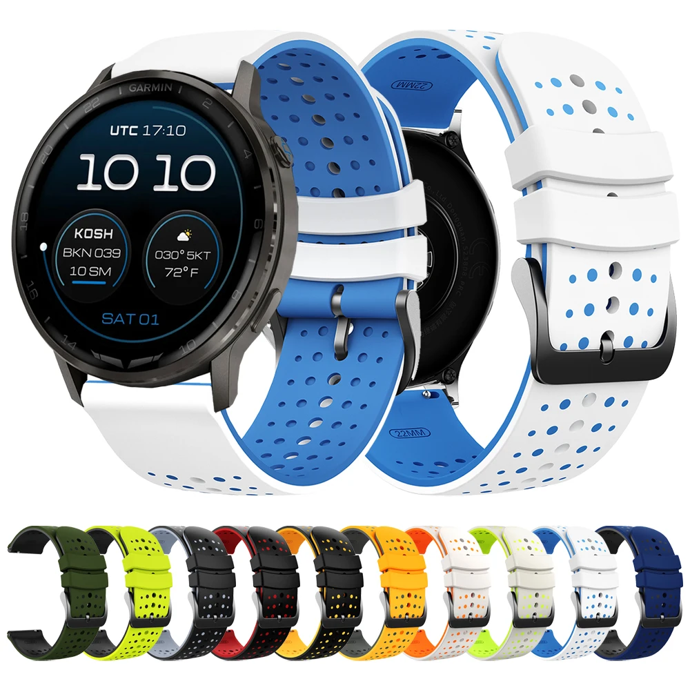 الإفراج السريع العصابات 22 مللي متر ل Garmin D2 الهواء X15/Venu 4 3 2 45 مللي متر/Forerunner 570 47 مللي متر 265 255 سيليكون حزام حزام الساعات سوار #1