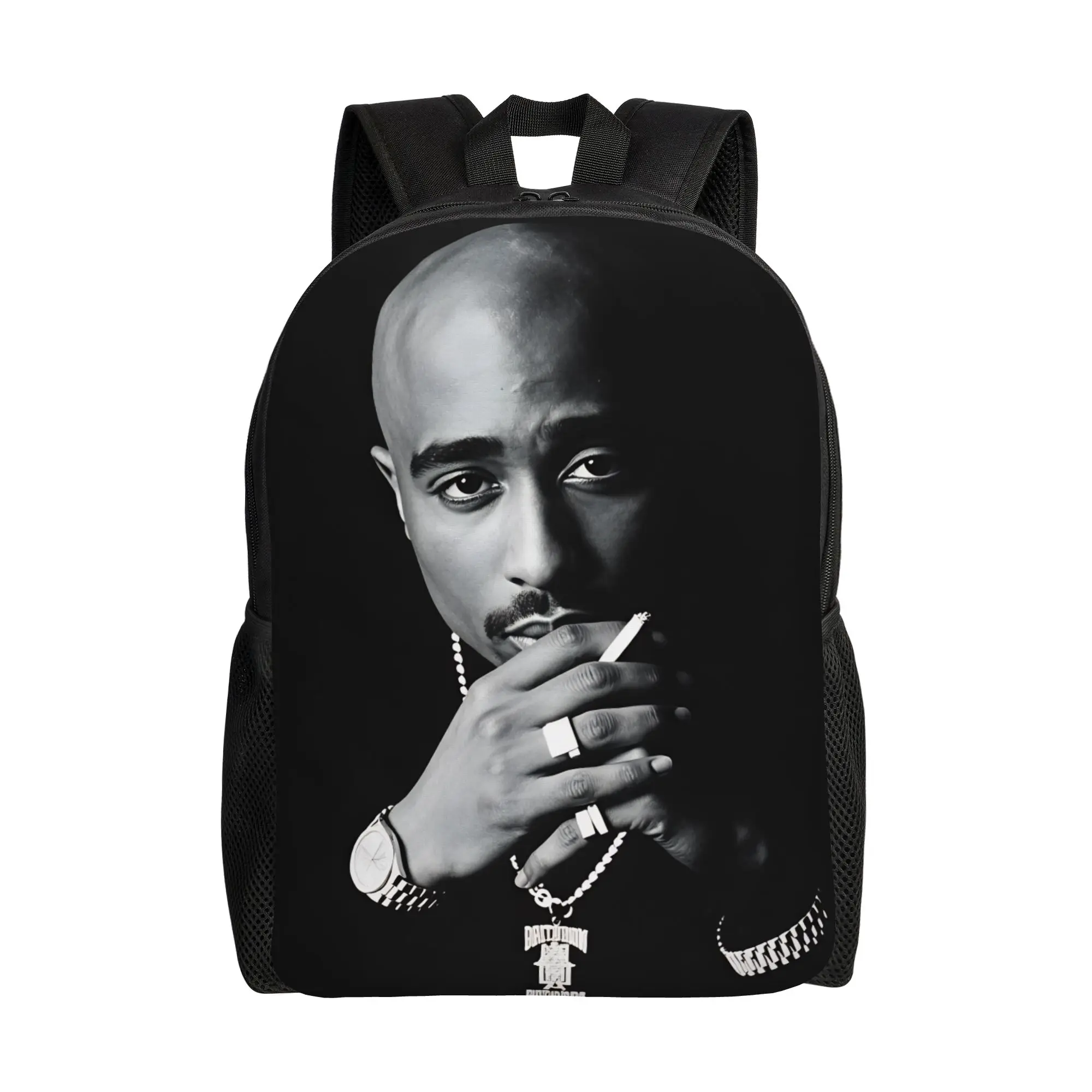 Rapper Tupacs Backpack  Women Polyester Travel Backpacks Print Aesthetic High School Bags Rucksack