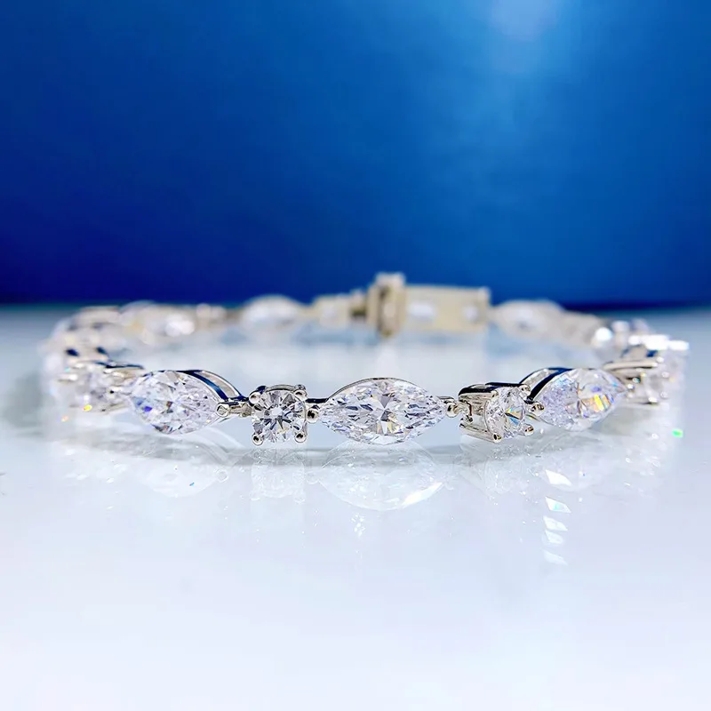 Xiaoyan's new simulation full diamond 100% S925 silver horse eye bracelet, women's anniversary gift, high-end jewelry