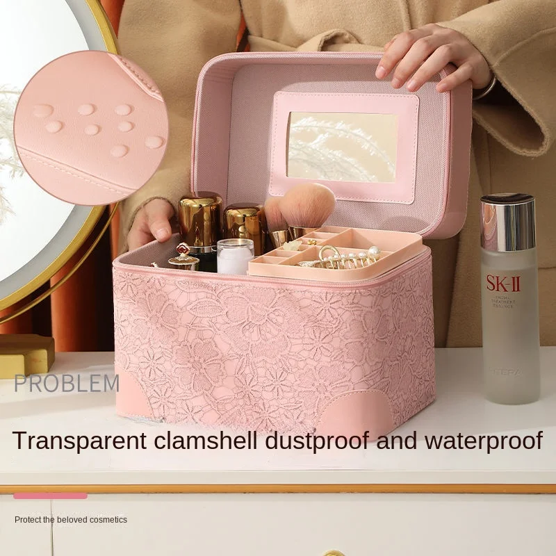 Internet Celebrity Cosmetics Storage Box Large Capacity Waterproof Portable Cosmetic Case Multifunctional Manicure Box