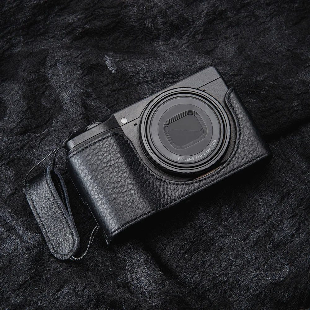 Protector de media caja GR4 para Ricoh GRIV, funda de media envoltura de cuero genuino Vintage GR IV, bolsa para cámara hecha a mano