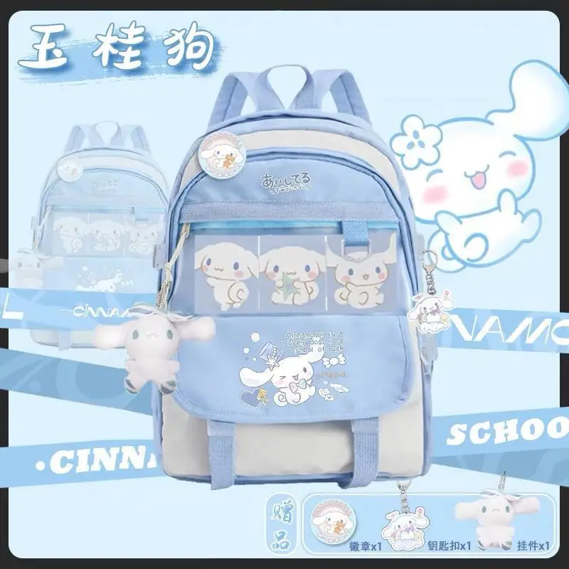 

Japanese Sanrioed Cinnamoroll Schoolbag Anime Student School Bag Grade 3-6 Kawaii Children Girl Boy Backpack Birthday Gift Cute