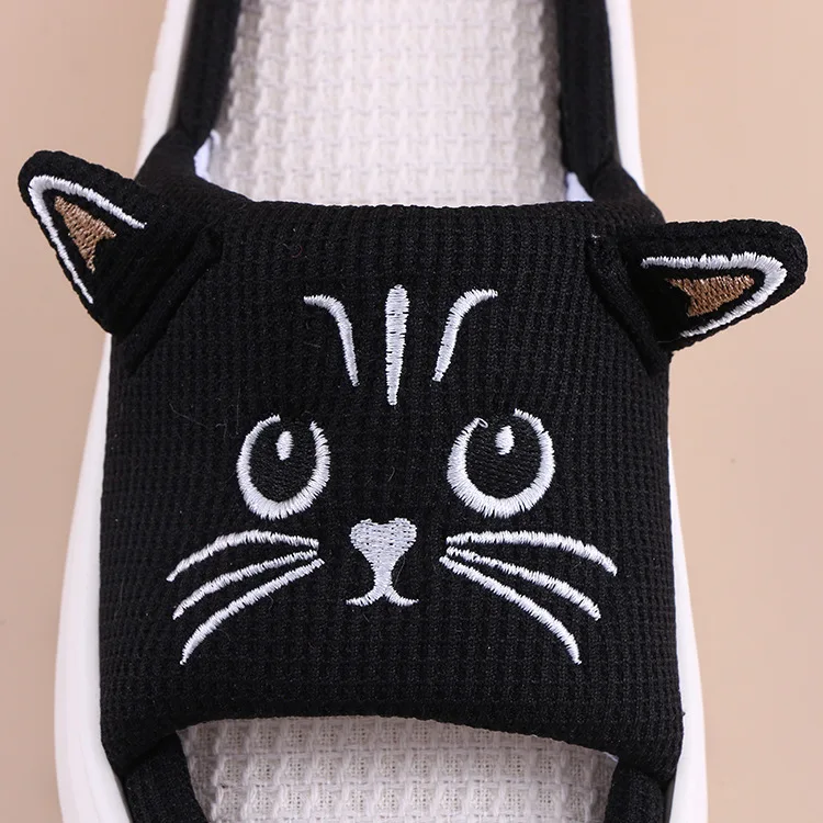 EVA Platform Slippers Women Home Flat Spring Summer Cat Cartoon Designer Shoes Girls Indoor Slides Soft Non-Slip Floor Open Toe